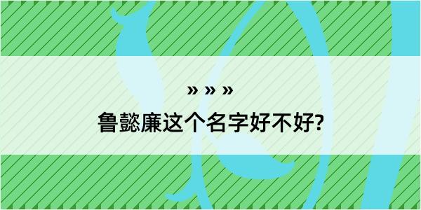 鲁懿廉这个名字好不好?