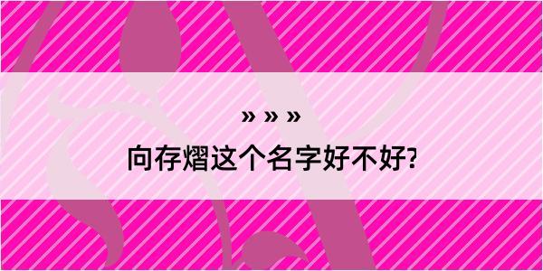 向存熠这个名字好不好?