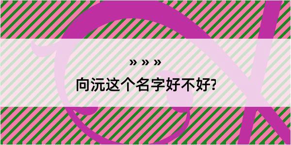 向沅这个名字好不好?