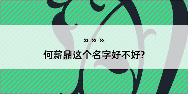 何薪鼎这个名字好不好?