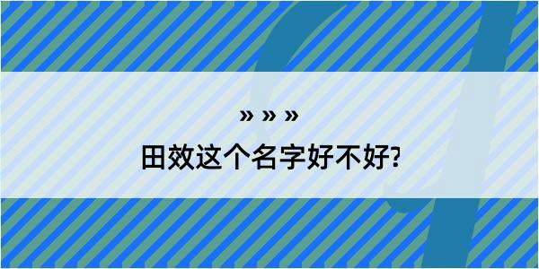 田效这个名字好不好?