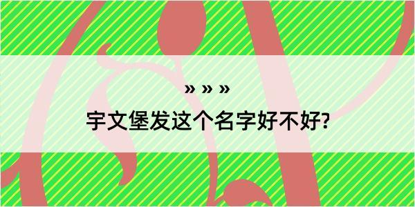 宇文堡发这个名字好不好?