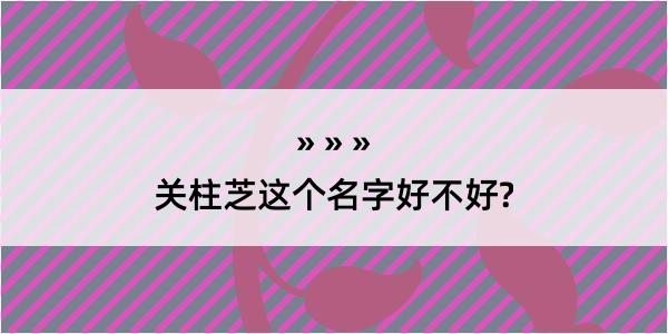 关柱芝这个名字好不好?