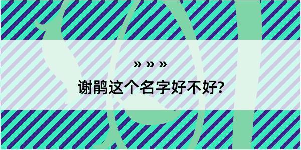 谢鹃这个名字好不好?