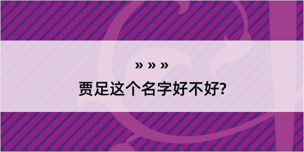 贾足这个名字好不好?