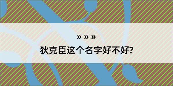 狄克臣这个名字好不好?