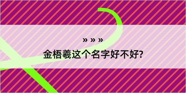 金梧羲这个名字好不好?