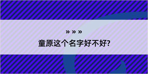 童原这个名字好不好?