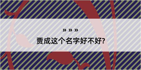 贾成这个名字好不好?