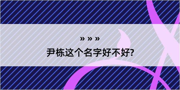 尹栋这个名字好不好?