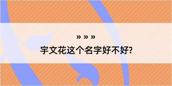 宇文花这个名字好不好?