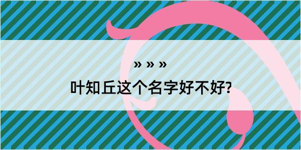 叶知丘这个名字好不好?