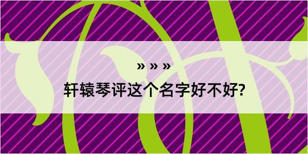 轩辕琴评这个名字好不好?