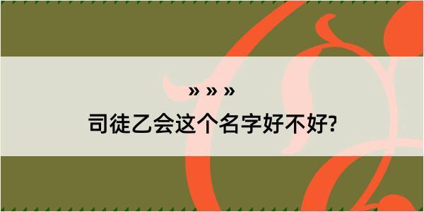 司徒乙会这个名字好不好?