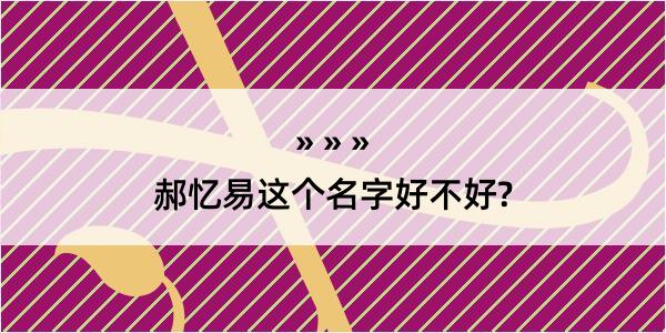 郝忆易这个名字好不好?