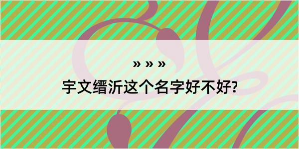 宇文缙沂这个名字好不好?