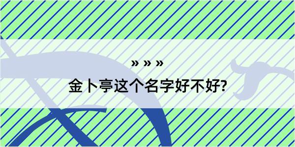 金卜亭这个名字好不好?