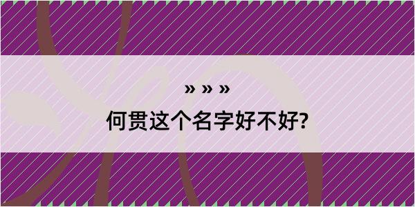 何贯这个名字好不好?