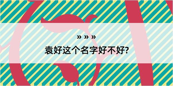 袁好这个名字好不好?