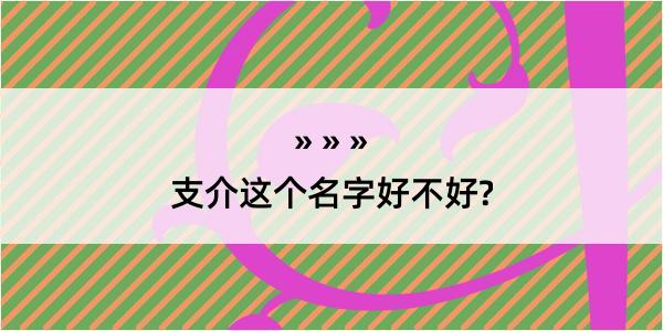 支介这个名字好不好?