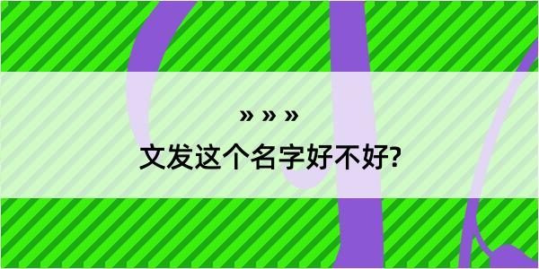 文发这个名字好不好?