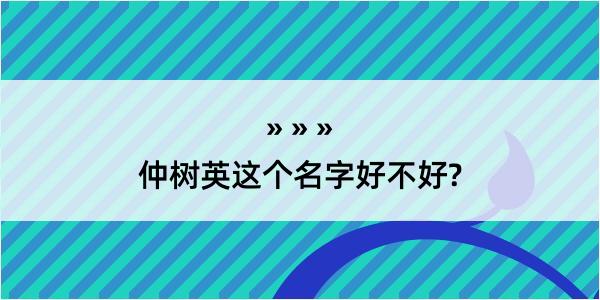 仲树英这个名字好不好?