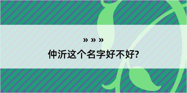 仲沂这个名字好不好?