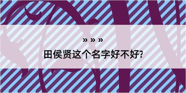 田侯贤这个名字好不好?