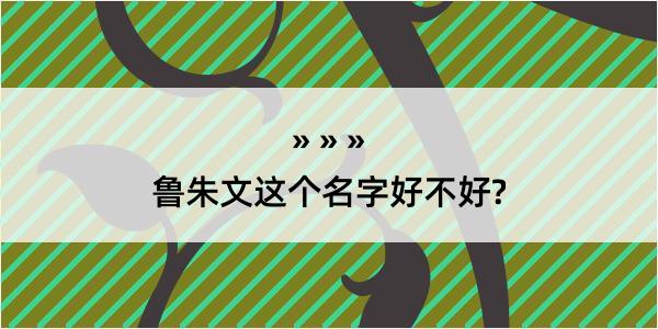 鲁朱文这个名字好不好?