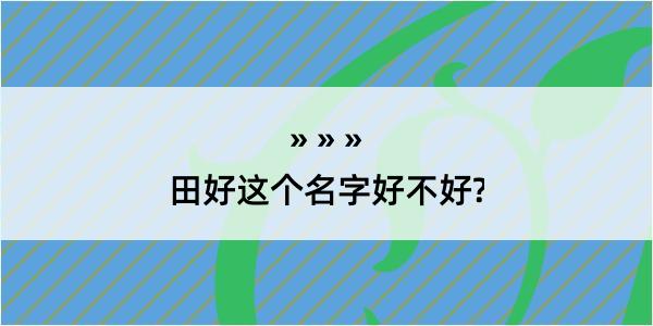 田好这个名字好不好?