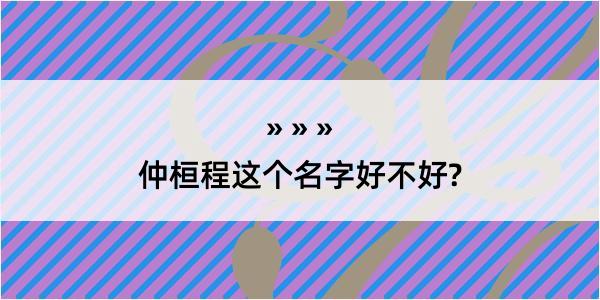 仲桓程这个名字好不好?