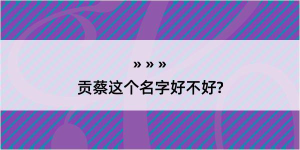 贡蔡这个名字好不好?