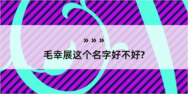 毛幸展这个名字好不好?