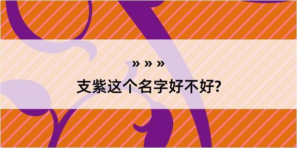 支紫这个名字好不好?