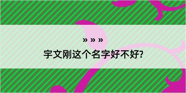 宇文刚这个名字好不好?