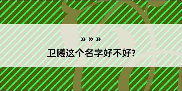 卫曦这个名字好不好?