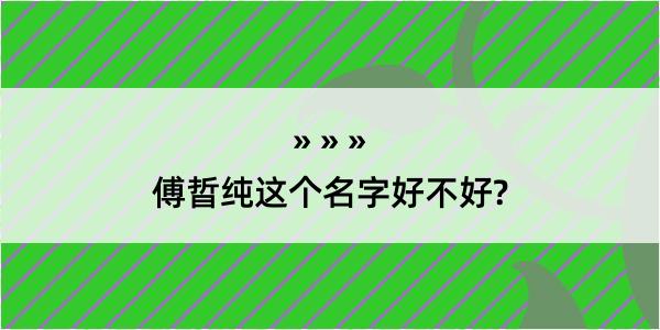 傅晢纯这个名字好不好?