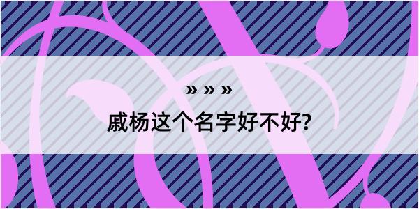 戚杨这个名字好不好?