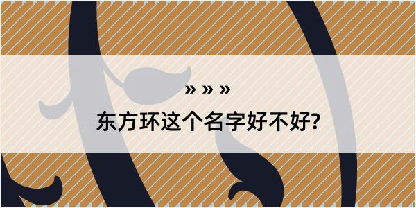 东方环这个名字好不好?