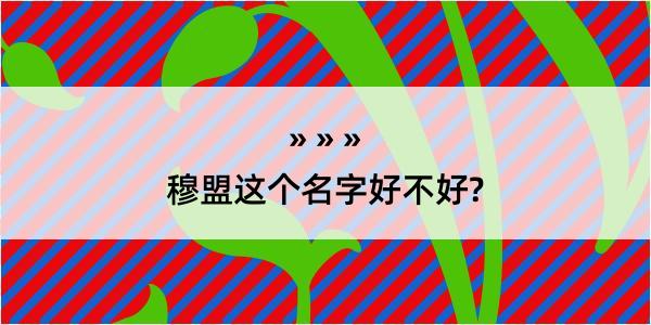 穆盟这个名字好不好?