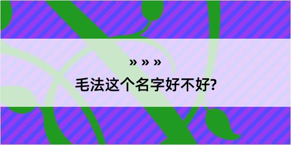 毛法这个名字好不好?