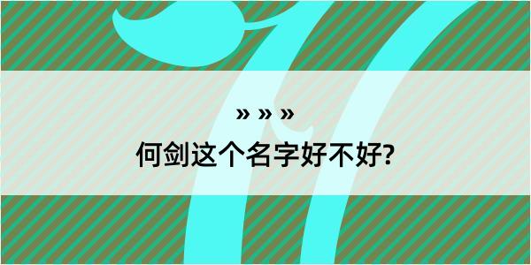 何剑这个名字好不好?