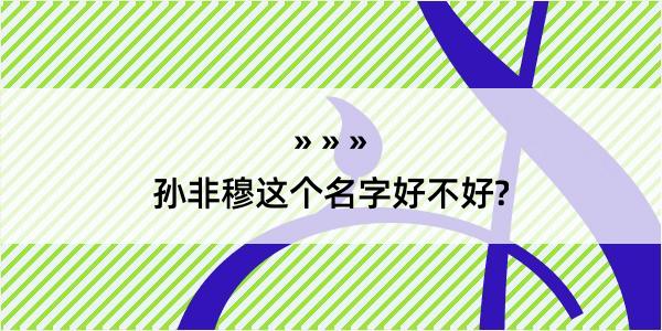 孙非穆这个名字好不好?