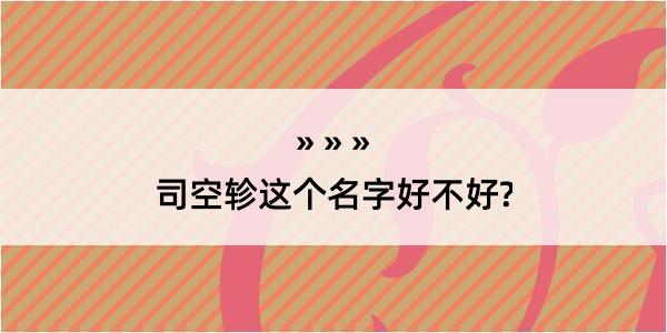 司空轸这个名字好不好?