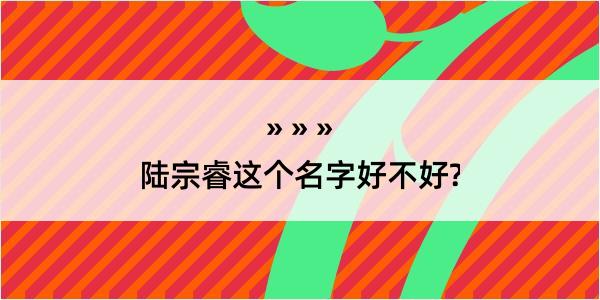 陆宗睿这个名字好不好?