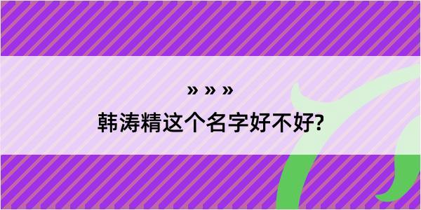 韩涛精这个名字好不好?