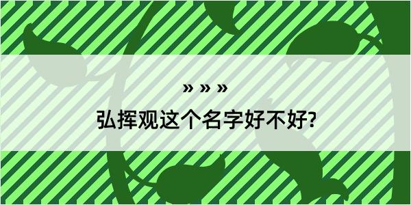 弘挥观这个名字好不好?