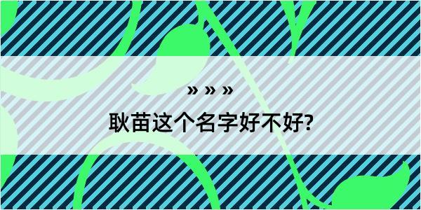 耿苗这个名字好不好?