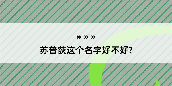 苏普荻这个名字好不好?