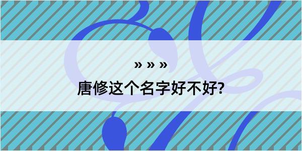 唐修这个名字好不好?